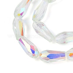 Нити из прозрачных стеклянных бусин-капель с покрытием цвета AB&nbsp;EGLA-T029-08B