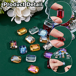 40шт 10 цвета гальванические прозрачные стеклянные бусины&nbsp;GLAA-FH0001-87