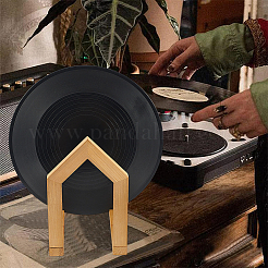 Подставка для хранения пластинок из дерева в форме домика&nbsp;ODIS-WH0086-146