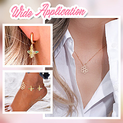 8 шт. 2 стиля латунных подвесок и латунных микропаве кубических цирконий подвески&nbsp;KK-AR0003-70