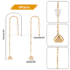 4 пара сережек-сережек из нержавеющей стали 304 с сердцем для женщин&nbsp;STAS-UN0035-81