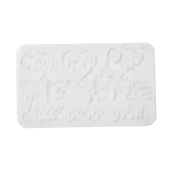 Силиконовые Молды для подвесок в форме сердца и слов «сделай сам»&nbsp;LS-SIMO-Q001-02D