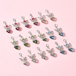 20 шт. 5-х цветные стеклянные акриловые подвески в виде ангела&nbsp;HJEW-FS00016