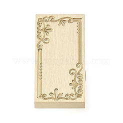 Recatangle цветочная рамка латунные головки штампов&nbsp;AJEW-M037-02G