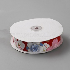 Хлопковые ленты с цветочным принтом&nbsp;OCOR-WH0045-28B-01