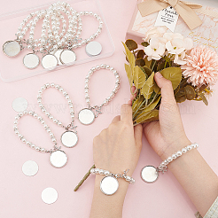 Набор для изготовления браслета из сплава с пустым куполом своими руками и цепочками из искусственного жемчуга&nbsp;BJEW-UN00002