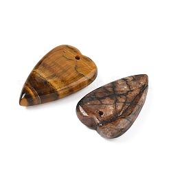 Подвески в форме сердца из смешанных натуральных и синтетических камней&nbsp;G-M454-04