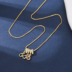 Латунный подвес с разноцветными кубическими цирконами&nbsp;NJEW-D348-03D-G