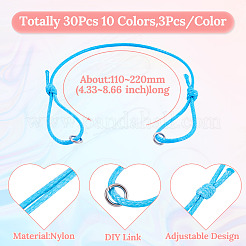 30шт 10 цвета нейлоновой нити шнур для изготовления браслетов&nbsp;BJEW-TAC0040
