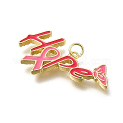 Октябрь рак груди розовая лента осведомленности латунные эмалевые подвески&nbsp;LS-KK-S517-04G-G