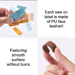 60 шт. 10-х цветные этикетки из микрофибры и кожи&nbsp;DIY-BY0001-08