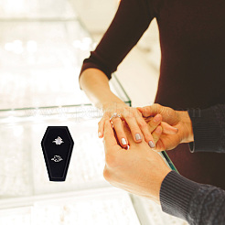 Бархатные коробки для колец на палец в форме гроба на тему Хэллоуина&nbsp;VBOX-WH0015-01A