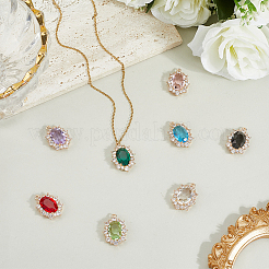 8 шт. 8 стиля подвески из латунного стекла с прозрачным кубическим цирконием&nbsp;KK-BBC0021-24