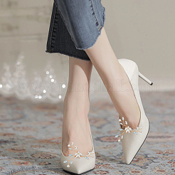 4 шт. украшения для обуви из пластика с искусственным жемчугом в виде цветка&nbsp;FIND-MA0001-01