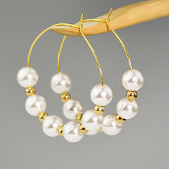 60 шт. двухцветная долговечная фурнитура для сережек-колец из латуни с покрытием&nbsp;KK-AN0001-01