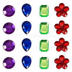 Кабошоны из акрила со стразами и плоской спинкой&nbsp;MACR-TA0001-62A