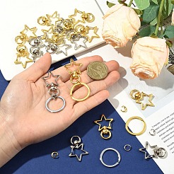 20 комплект поворотных застежек из сплава в форме звезды&nbsp;DIY-YW0017-37G