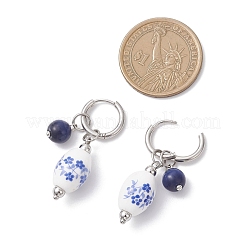 Овальные серьги-кольца из нержавеющей стали 316 и 202&nbsp;EJEW-JE06734-01