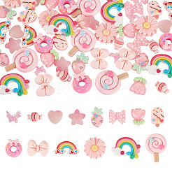 70 шт. 14 стиля непрозрачных и прозрачных смоляных кабошонов&nbsp;RESI-TA0004-77