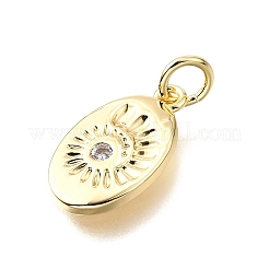 Латунные микропаве прозрачные подвески с фианитом&nbsp;KK-V011-58G