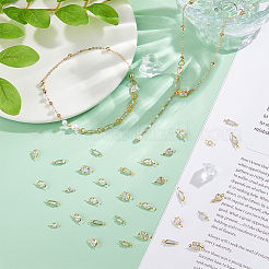 98 шт. 7 стиля латунные подвески-коннекторы из прозрачного граненого стекла&nbsp;KK-DC0004-60