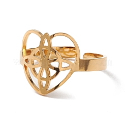 Открытое кольцо-манжета из нержавеющей стали 304 с матросским узлом в форме сердца для женщин&nbsp;LS-RJEW-E073-01G