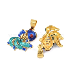 Гальванические латунные эмалевые подвески&nbsp;KK-F723-14G-RS-1