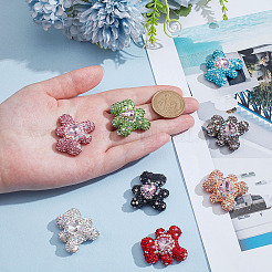 8 шт. 8-х цветные бусины из стразов и глины&nbsp;RB-ME0001-05