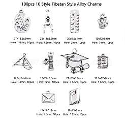 100шт 10 стильные подвески из сплава в тибетском стиле на День учителя&nbsp;TIBEP-CJ0001-28