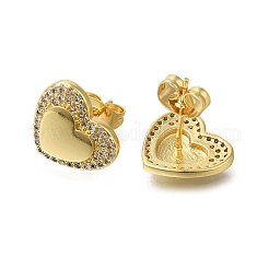 Серьги-гвоздики с прозрачным паве из латуни с кубическим цирконием&nbsp;EJEW-M088-04G