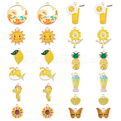 48шт 12 стиля подвески из сплава с эмалью&nbsp;ENAM-TA0002-95B