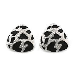Леопардовый принт латунные эмалевые серьги-гвоздики для женщин&nbsp;EJEW-U055-15D-S