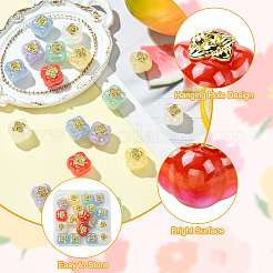 18шт 6 цвета акриловые бусины с УФ-покрытием&nbsp;MACR-CJ0002-35