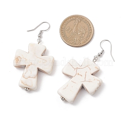 Серьги-подвески из синтетического магнезита&nbsp;EJEW-JE06854