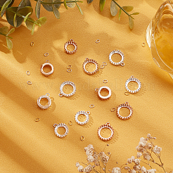 16 шт. 4 стиля подвески с открытой задней частью из латуни с кабошонами&nbsp;FIND-AR0001-53