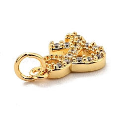 Латунные микропаве прозрачные подвески с фианитом&nbsp;KK-E015-27G