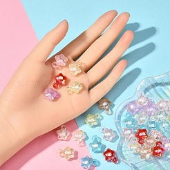 70шт 7 цвета прозрачные акриловые подвески с кракле набор&nbsp;MACR-YW0001-90