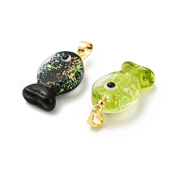 Подвески ручной работы из дихроичной фольги в технике лэмпворк&nbsp;DICH-G001-01G