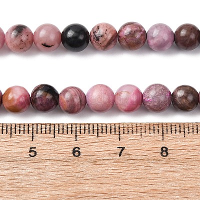 Природные родонит бисер нитей&nbsp;G-G828-02-6mm-1