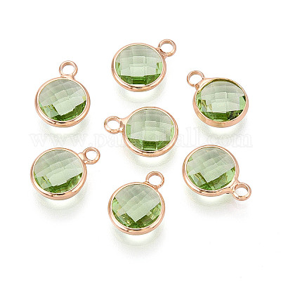 Латунь стекло подвески золотой тон&nbsp;GLAA-ZX008-24K-G-1