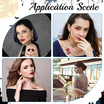 9 лист 9 стиля Хэллоуин временные татуировки на лице&nbsp;STIC-WH0003-005-1