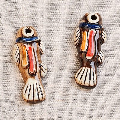 Ручной работы фарфора большие кулоны&nbsp;PORC-Z003-01I-1