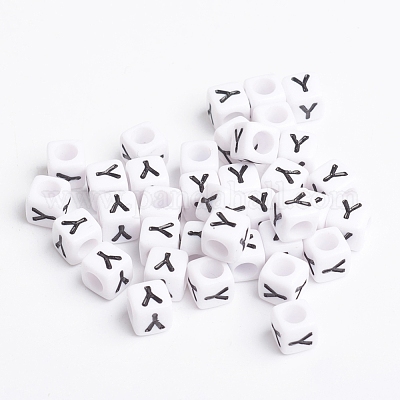 Акриловые бусины с горизонтальными отверстиями PL37C9308-Y-1