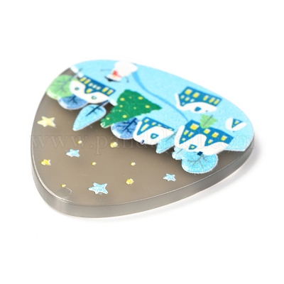 Подвески из смолы с рисунком 3d с рождественской тематикой RESI-I036-04-1