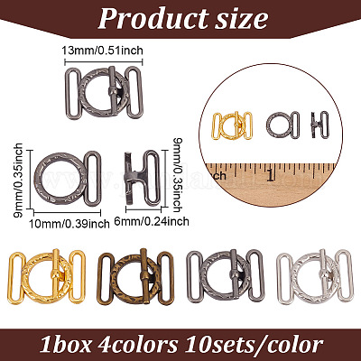 40 пара двухцветных железных пряжек&nbsp;FIND-GO0002-41-1