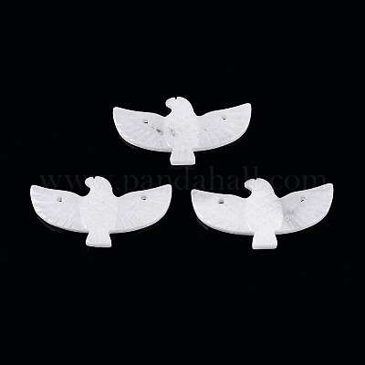 Подвески из натурального белого нефрита в форме орла&nbsp;G-P563-05E-1