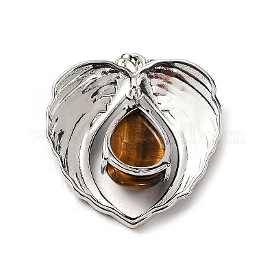 Подвески-капли из натурального тигрового глаза KK-K331-02P-06-1