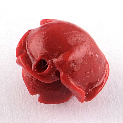 Окрашенная цветок синтетически коралловые бусы&nbsp;CORA-R011-33J-1