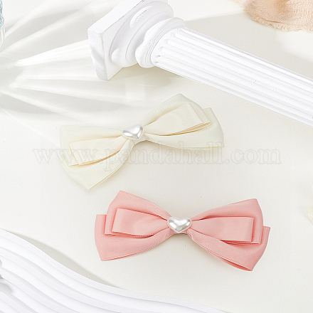 2 шт. 2-х цветные заколки для волос из полиэстера и кожи аллигатора&nbsp;OHAR-LP0003-44-1