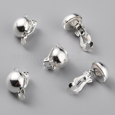 Латунные серьги с клипсами&nbsp;KK-O131-03S-A-1